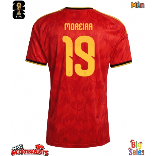 Belgium Diego Moreira #19 Replica Home Stadium Shirt World Cup 2026 Short Sleeve